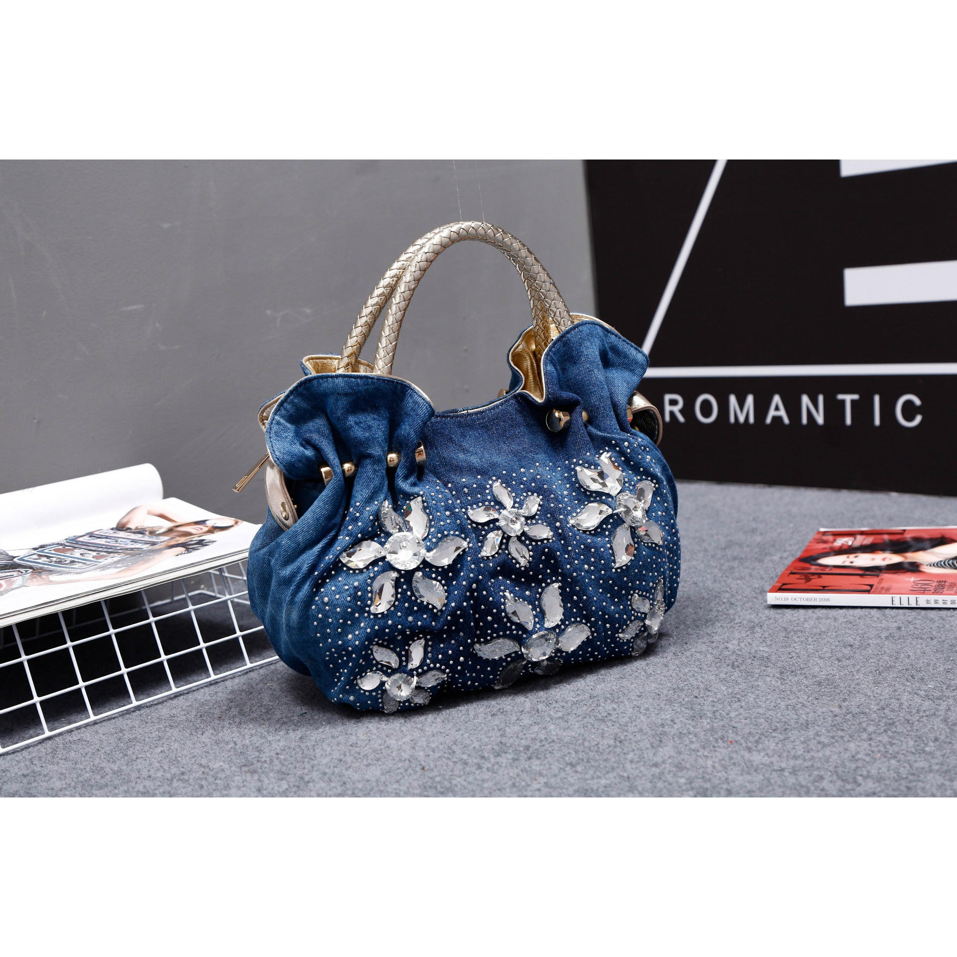 European And Versatile Rhinestone-embellished Handbag For Women, Trendy Crossbody Bag