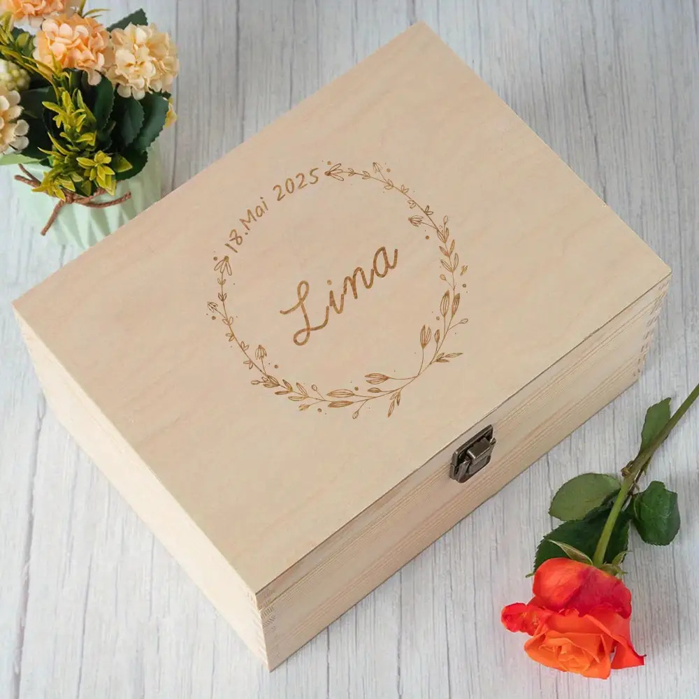 Personalized Lidded Storage Box, Custom Engraved Gift