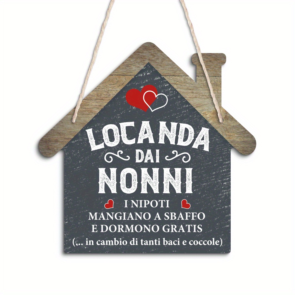 TEMU Putuo Decoration, un cartello in legno da appendere in per l' dei Nonni, che afferma che i nipoti mangiano e dormono , decorazione murale per il