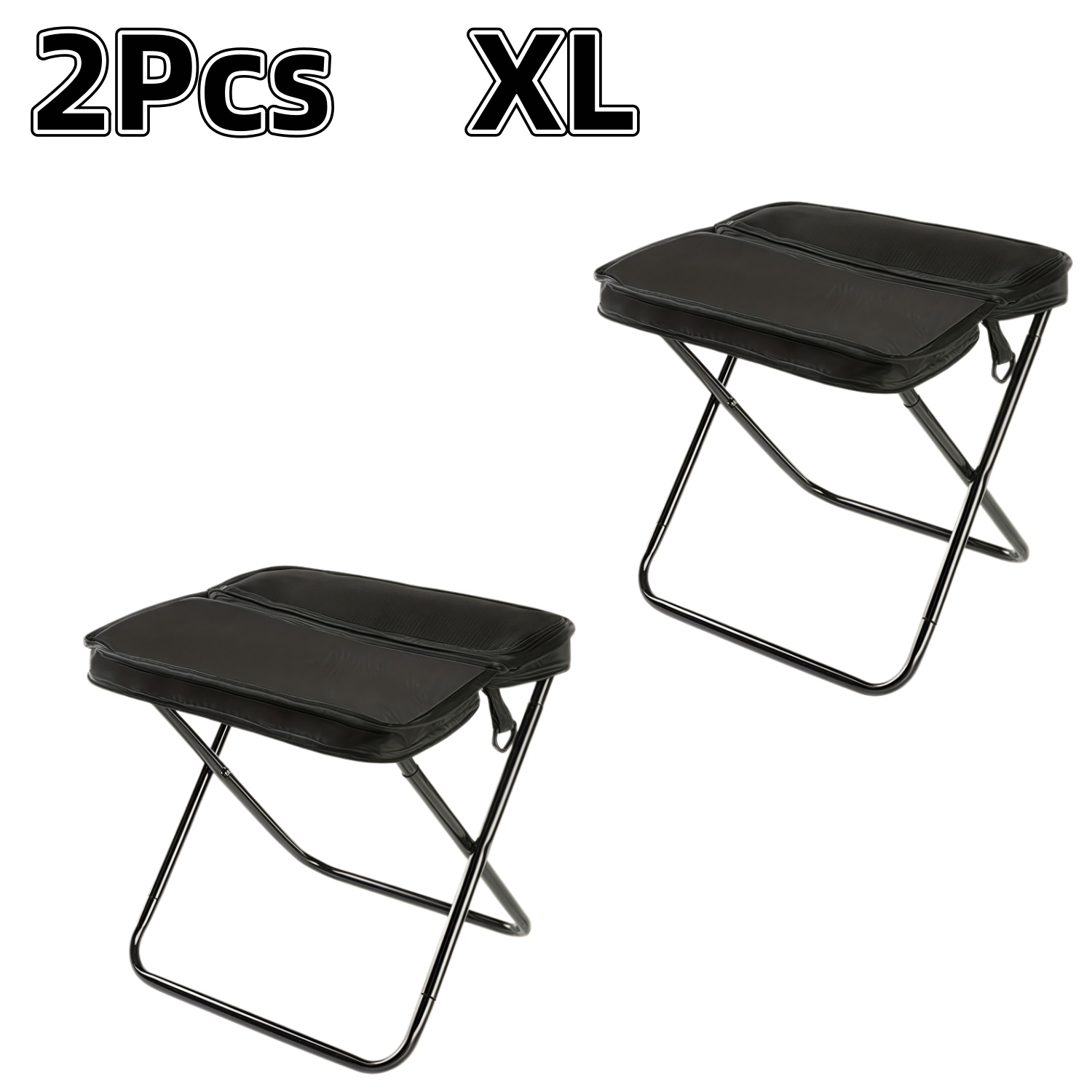 TEMU 1/ 2pcs Portable Folding Chair With Backpack And Straps, With Mesh Storage Bag, Lightweight Alloy Frame, Compact Foldable Design Suitable For