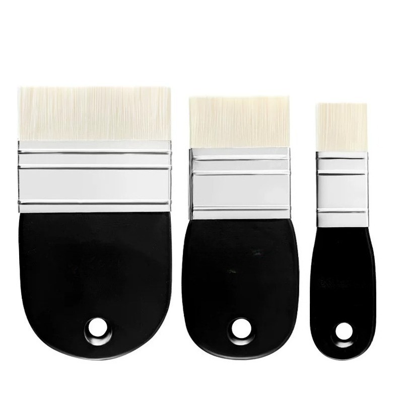 TEMU Oil Painting Nylon Pen Set Gouache Acrylic 3pcs Small/medium/large Sizes Brush Wood Handle Painting Tools For Fine