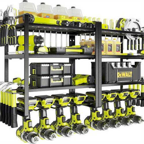 power tool organizer 8 drill holder wall mount 1 layer and 4 layers garage tool organizers and storage rack tool shelf with screwdriver plier hammer holder