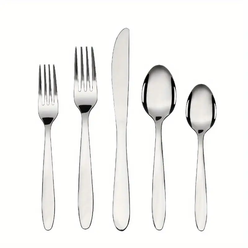 20pcs stainless steel silvery flatware set service for 4 adults, dining essentials, home dining, stylish utensils, modern flatware, rustresistant material, durable cutlery, dinnerware set, silverware collection Product details 0