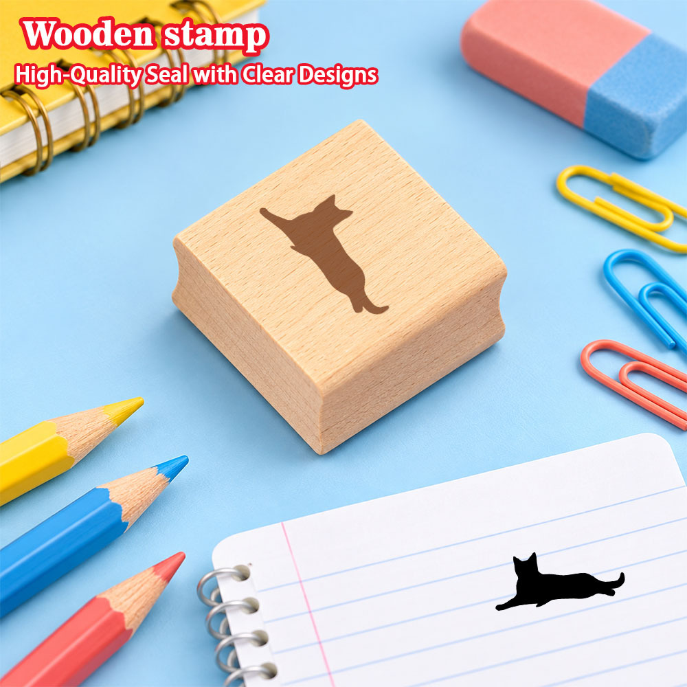 Small Rectangular Wooden Stamp for Letters & Journals