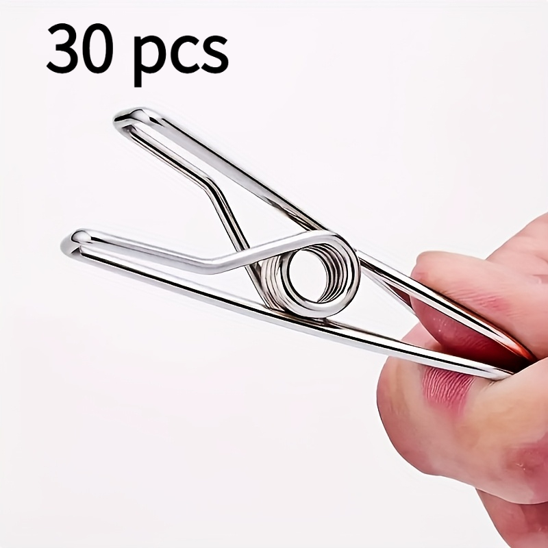 TEMU 30 pezzi Mollette per bucato e clip multiuso premium in acciaio inossidabile antiruggine per carichi pesanti con presa a molla salda per bucato,