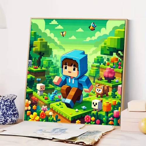 pixel cross stitch kit vibrant characters animals flowers patterns polyester material retro chinese embroidery with floral landscape multiple specs soft non wrinkle ideal for home decor art craft enthusiasts