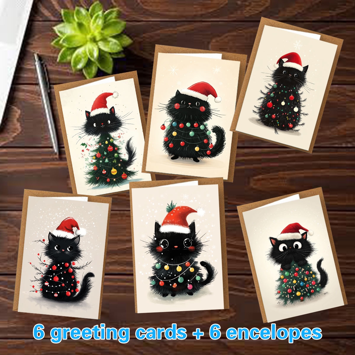 TEMU 1set/12pcs/24pcs/48pcs Festival Greeting Cards, Christmas Greeting Cards, Birthday Greeting Cards, Valentine's Day Greeting Cards Christmas Hat