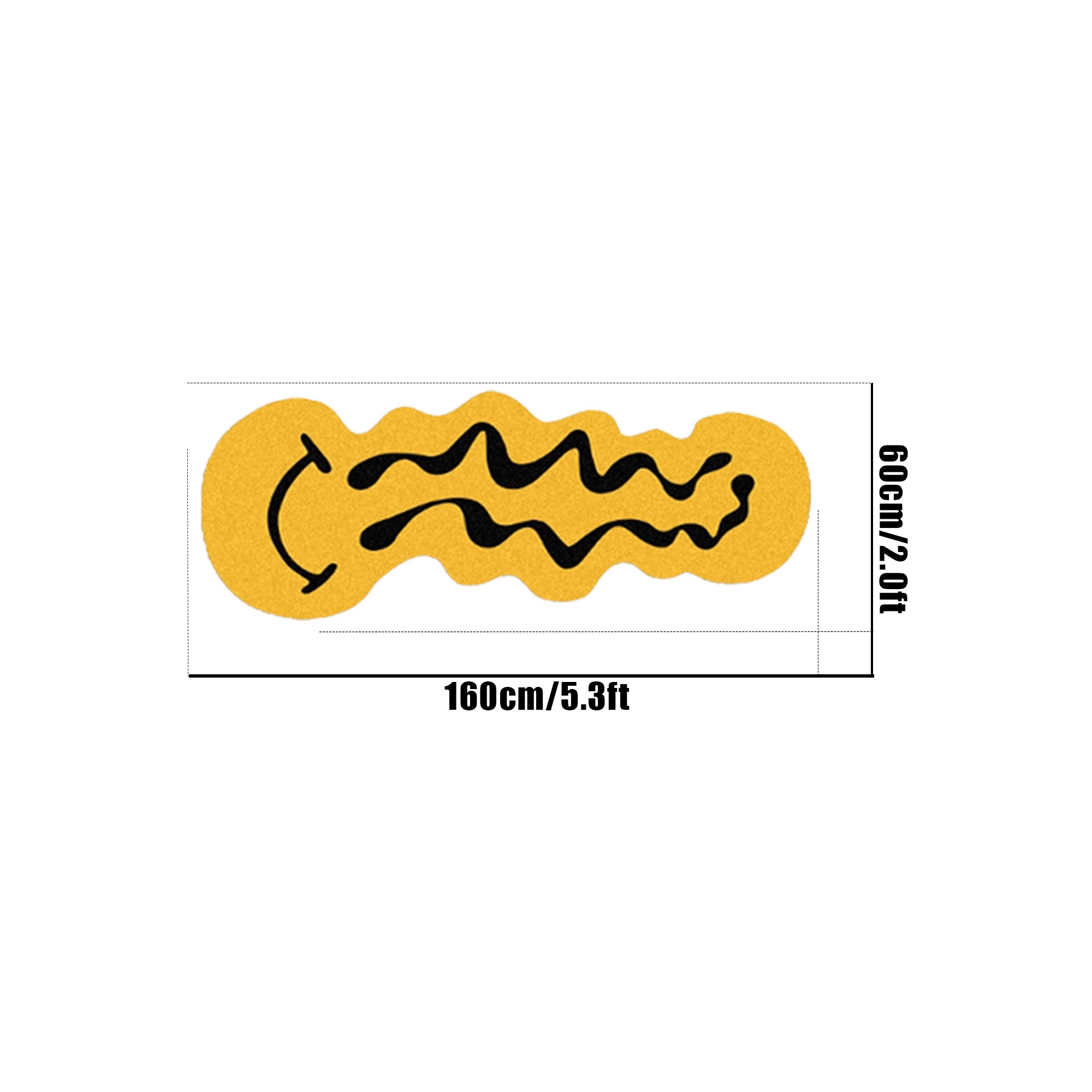 TEMU Faux Imitation Cashmere 1000g/mÂ², 1cm Thickness, 1pc Irregular Yellow Face Pattern Runner Rug, Pop , Fun And Fashionable, Suitable For Living