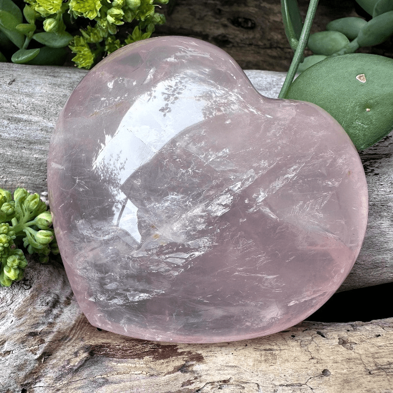TEMU Natural Polished Heart-shaped Rose Stone, With In The Texture, Soft Pink Tone And Polishing, Suitable For Meditation Energy Handmade Crystal