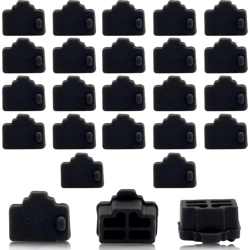 25 Bouchons Anti-poussière Pour Ports USB - Noir, Neufs, Marque Uxcell