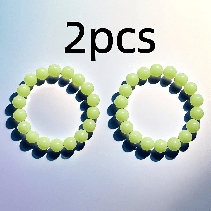 TEMU Ensemble de 2 bracelets lumineux pour hommes et femmes - Bracelets auto-éclairants idéaux pour Halloween et les fêtes - revêtement, utilisables
