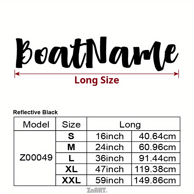 TEMU 1pc Personalized Boat Name Vinyl Decals Reflective Stickers Custom Handwritten Font Art For Pontoon Windshield Ship Vehicle Letter Graphic