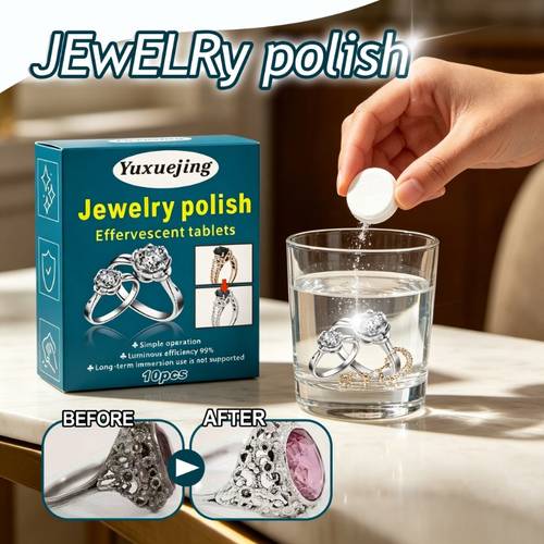 10pcs jewelry care cleaning effervescent tablets tablet into warm water automatically foams no mixing required no hand rubbing needed bubbles deep into ring patterns necklace links and prongs to oil stains