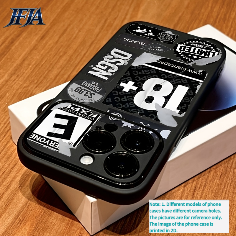 TEMU Phone Case: Black And White Streetwear Collage Phone Case With Black Background And , Suitable For Iphone 16/16 Pro/16 Pro Max/16 Plus/ Plus/15