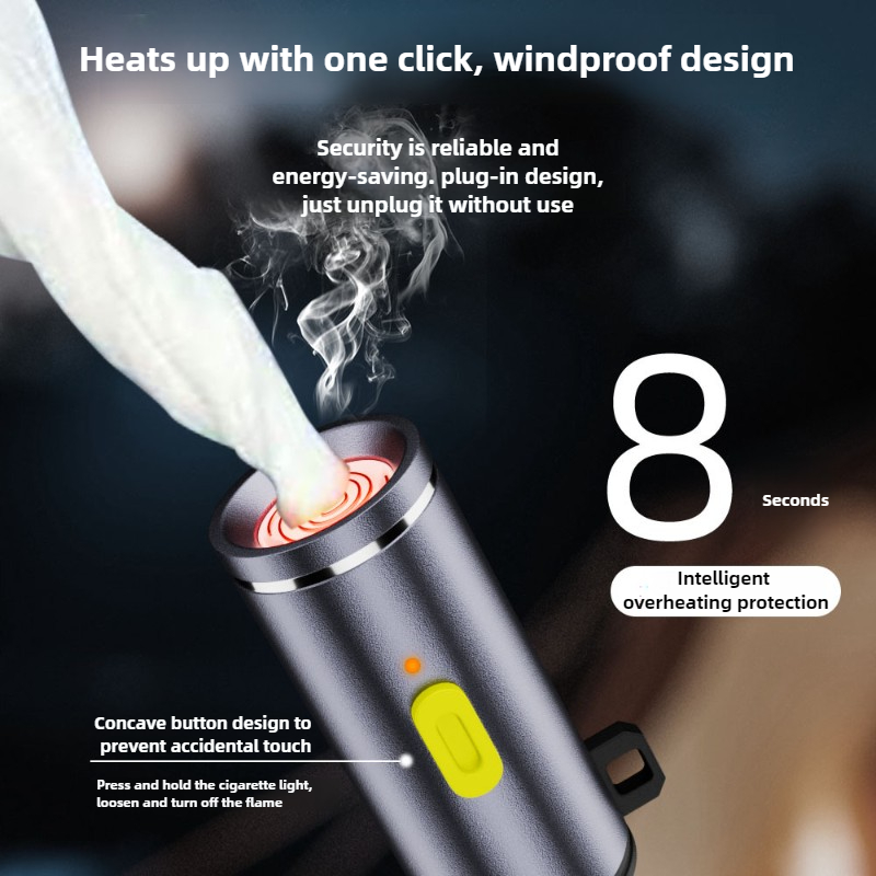 no flame cigarette lighter compactly type c lighter electric easy carrying storage