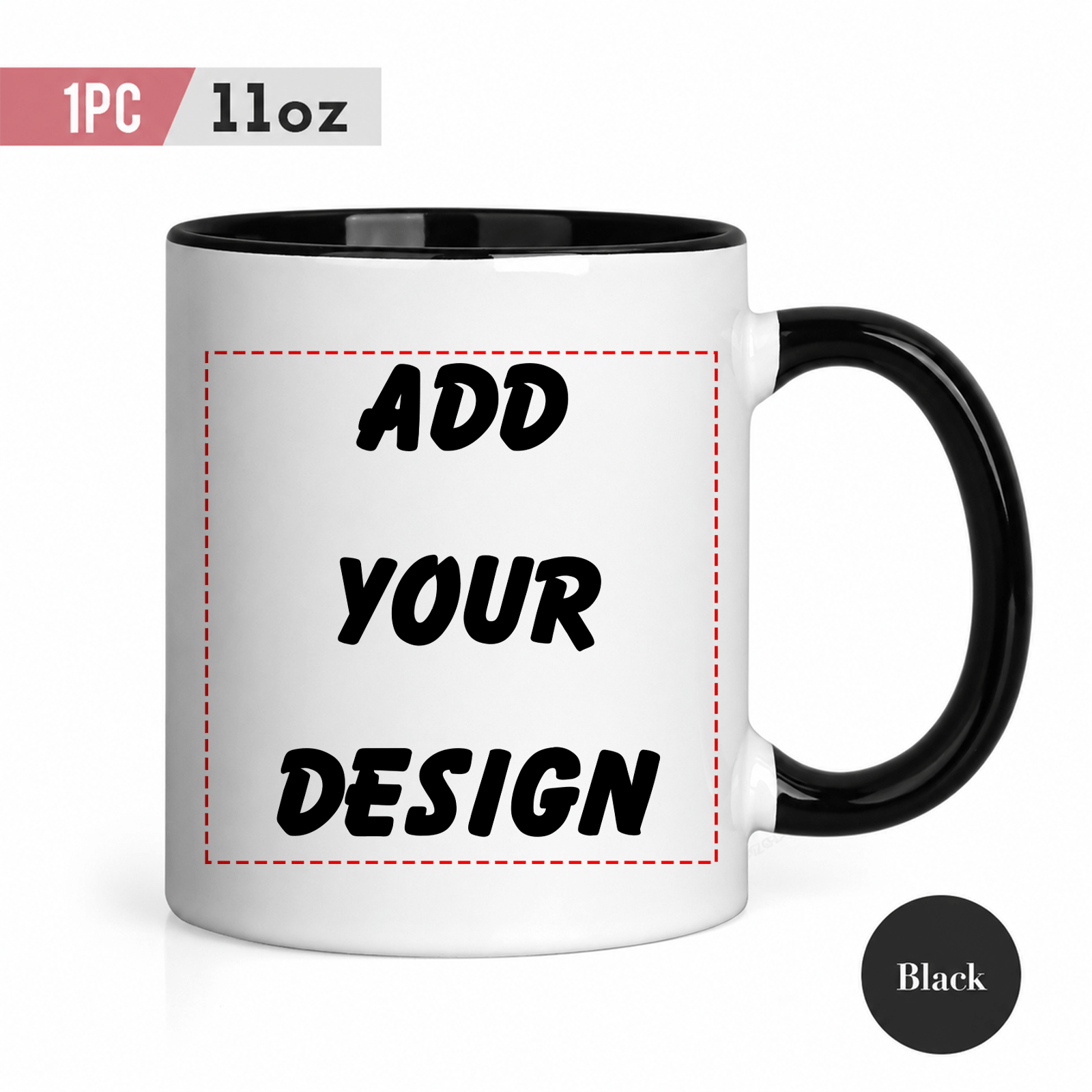 TEMU 1pc Sublimation 11oz Custom Photo Mug, Personalized Ceramic Coffee Cup With Multiple Color Handle & Inner, Picture Print Tea Cup For Couples,