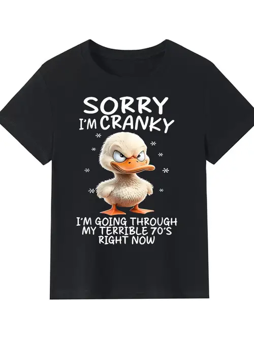 funny 70s duck graphic t shirt 100 cotton slightly stretchable crew neck tee for men women casual humorous vintage machine washable sizes s xxxl unisex clothing print shirt durable print quality funny t shirts