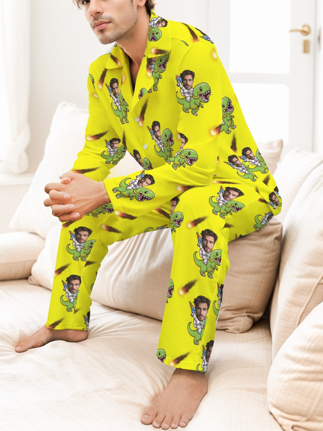 pijamas personalizadas foto conjunto pijamas impresión Temu Mexico