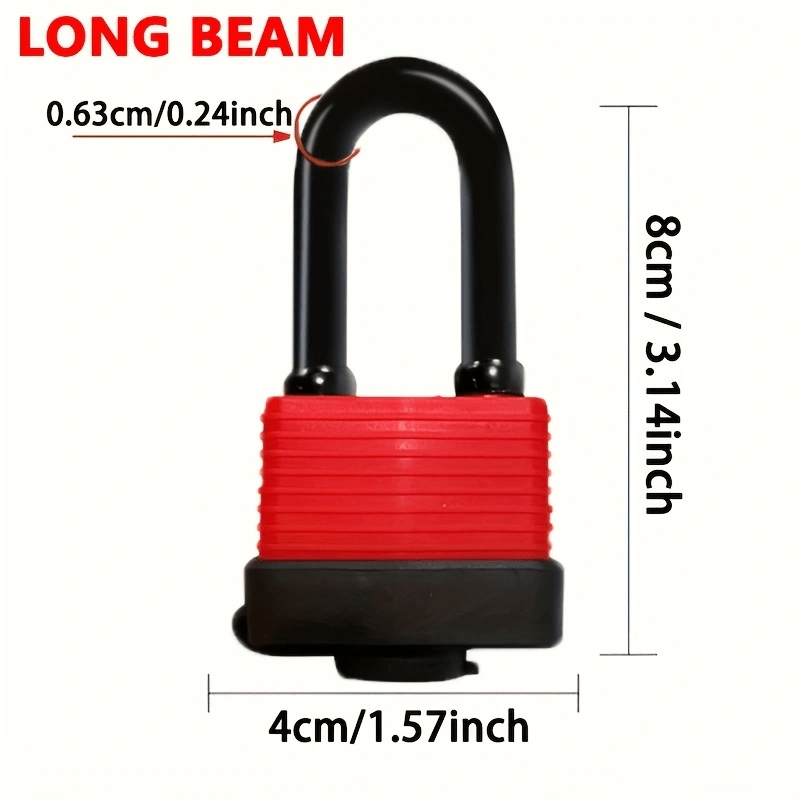 TEMU 1pc Outdoor Padlock, Weatherproof And Rust-proof Lock Head, Door Lock For Courtyard Gates, Large Lock With Lock Core
