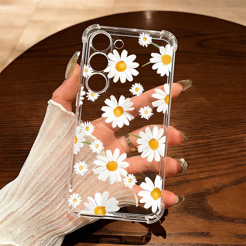 TEMU Funda para teléfono: Carcasa con estampado de margaritas, compatible con for Galaxy