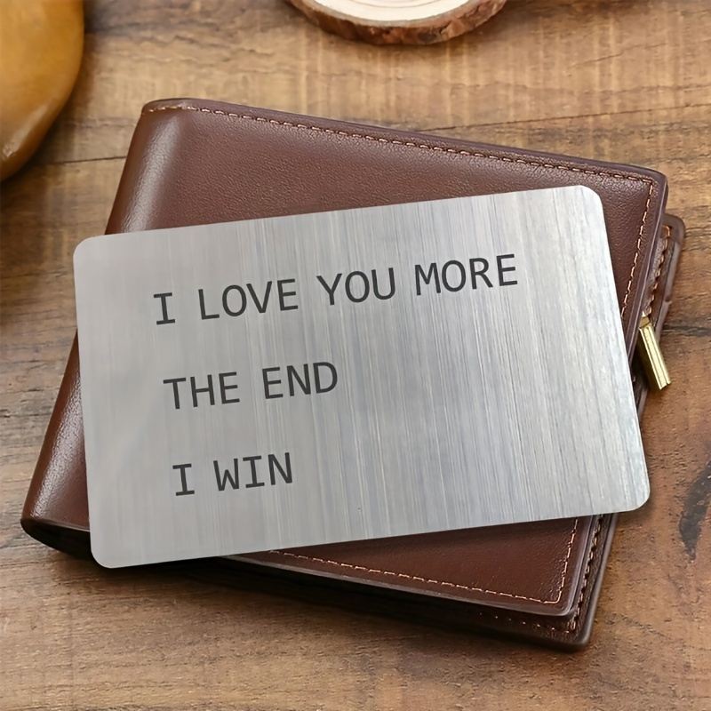 

1pc Anniversary Wallet Insert Card For Men, Engraved "i " Keepsake Gift For Him