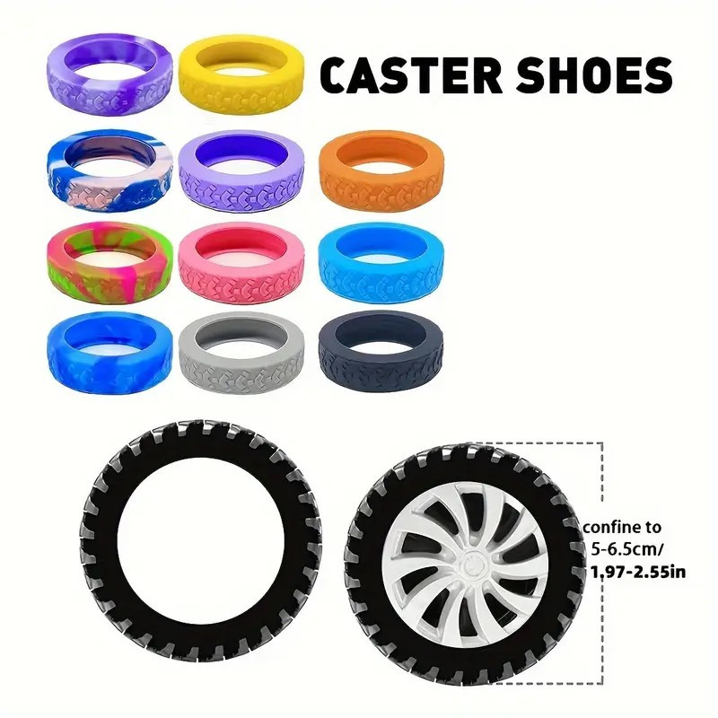 16pcs Silicone Luggage Wheel Covers, Noise Reduction & Shock Absorption Suitcase Caster Protectors, Durable Travel Accessories for Office Chairs & Rolling Bags (Orange, Blue, Black, Pink, Purple, Yellow), Luggage for Travel