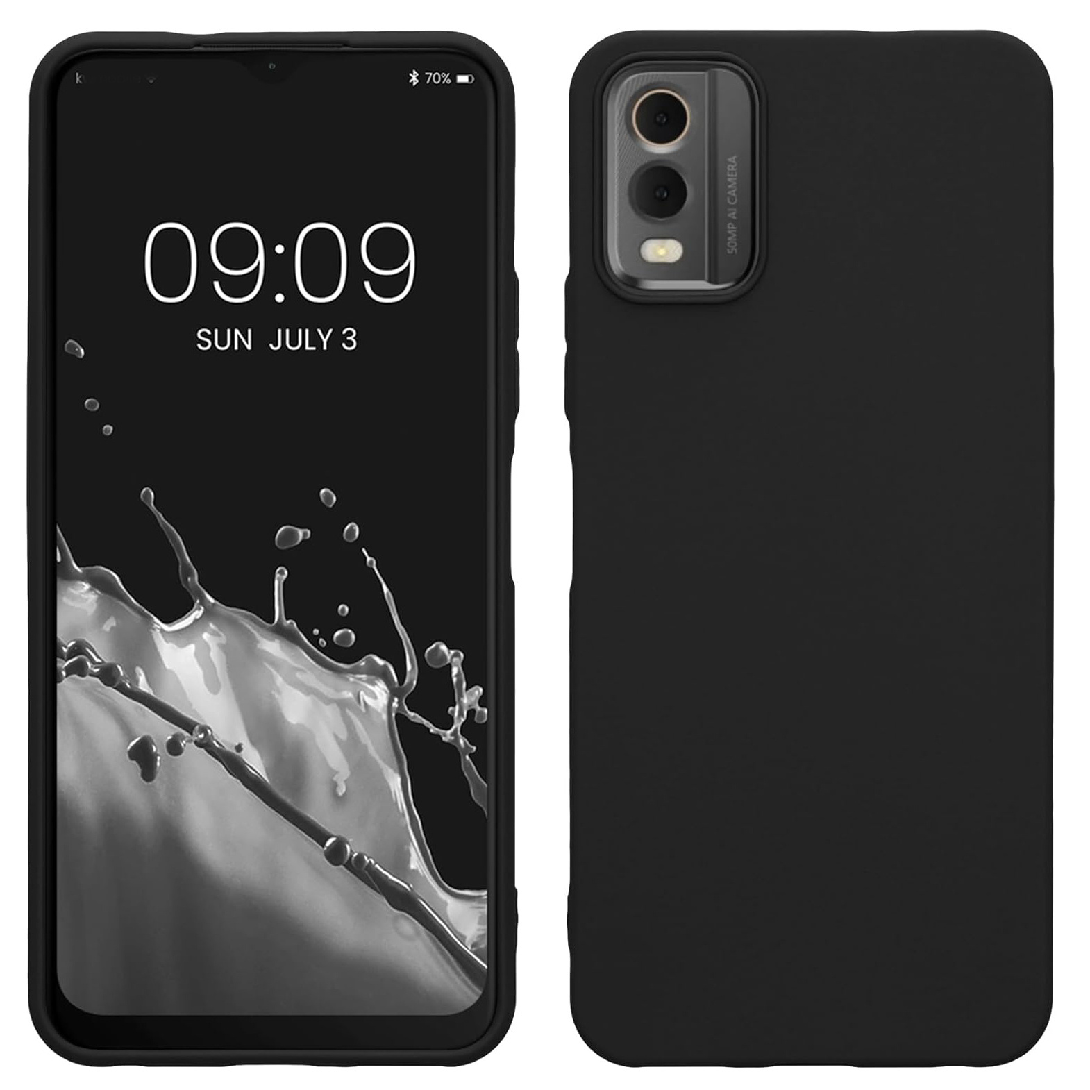 TEMU Phone Case - Slim And Flexible Black Matte Silicone Protective Case Cover For C32, Designed To Shocks