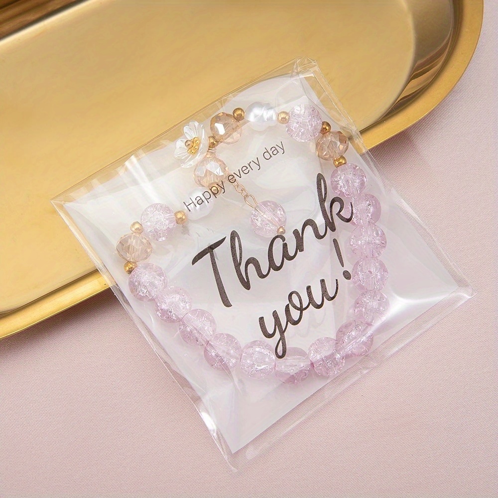 Thank You Plastic Gift Bags, 100pcs Set