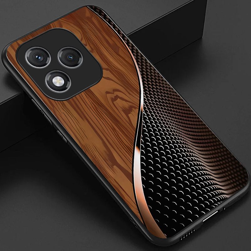 TEMU Phone Case: Case 400 Lite Honor 400 Phone Case, Stylish Black Green Brown And Scales Pattern Glossy Glass Back Cover Business Gift