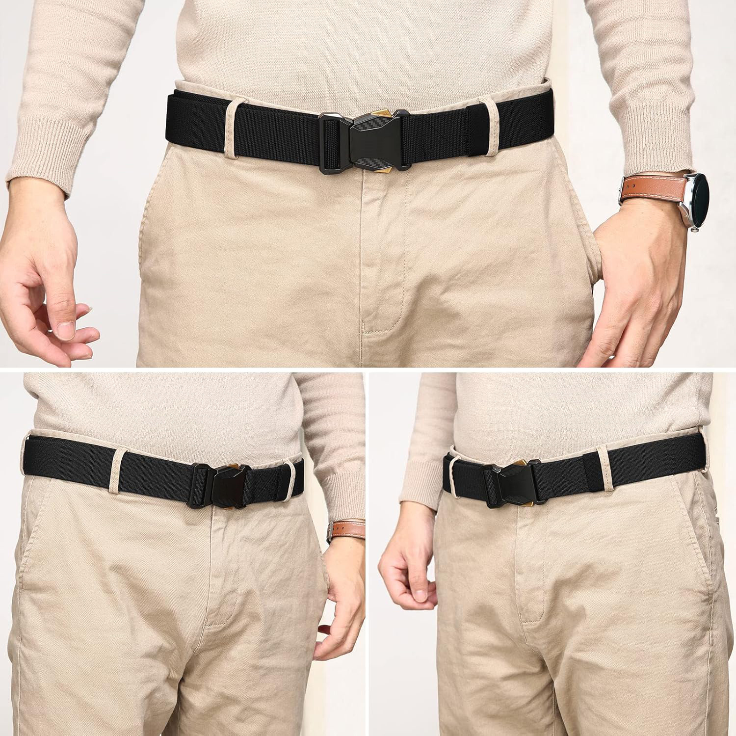 3pcs Tactical Belts Quick Release Buckle Durable Polyester
