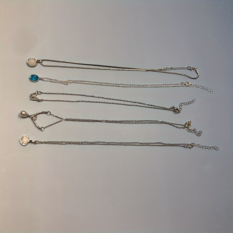 5pcs Moonstone Jewelry Set, Vintage Bohemian Style Accessories