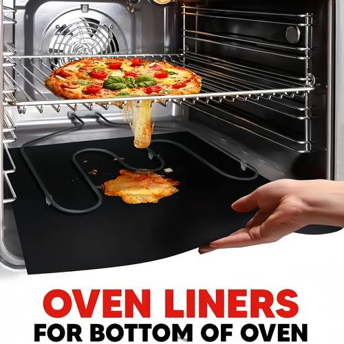 2 pack oven liners 40 01x32 99cm non stick reusable heavy duty for electric gas microwave grills baking kitchen cleaning accessories