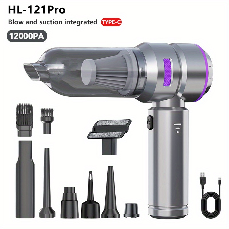 

Cordless Handheld Vacuum Cleaner With Blow & Suction - 12000pa Power, Usb Rechargeable, Ideal For Home, Car, And Desktop Cleaning