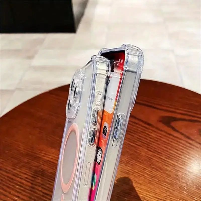 Phone Case - Transparent Magnetic Anti-Drop Four-Corner Phone Case for Iphone 12 13 14 15 16, for Iphone 12 13 14 15 16Pro, for Iphone 12 13 14 15 16Promax, Easy And Convenient Bright Phone Case