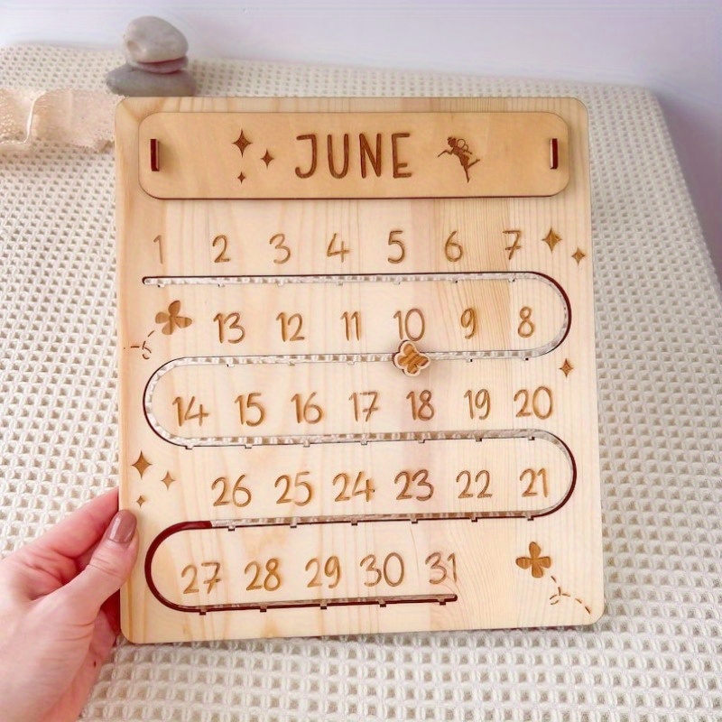TEMU Calendario de madera, regalo de de madera, opción para de