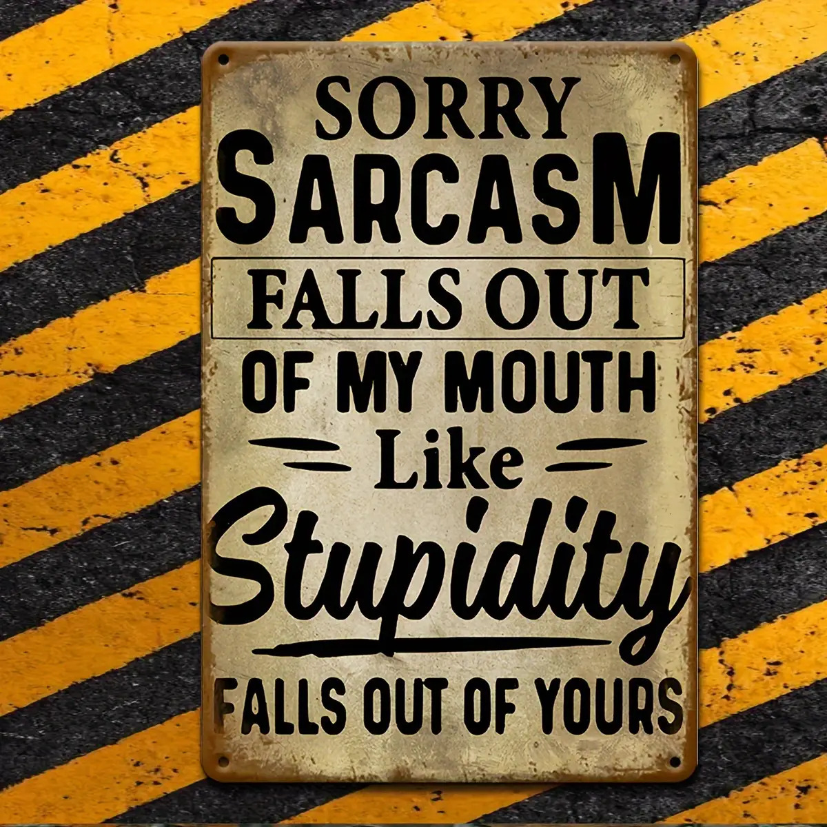 TEMU 2d Flat, 2d Flat Room Decor, Retro Style Wooden - Poster With Humour And Feeling Classic Motivational Quotes For Outdoor Wall Art Yard Porch
