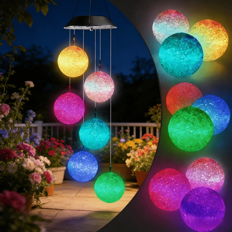 Image of 1 Solar Wind | Color-changing Led Portable Solar Light | Outdoor Decor | Perfect For Mom And Grandma | For Garden, Patio, Lawn Parties, Yard, And Window