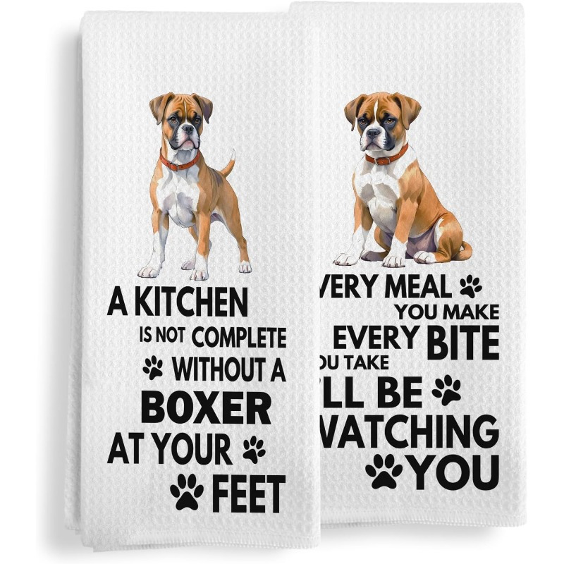 

2pcs 18*26inch Boxer Dog Kitchen Towels, You Make Boxer Dog Kitchen Towel Decoration Set, Boxer Dog Women's Gift, Boxer Dog Decoration, Boxer Dog Kitchen Hand Dish Tea Towel