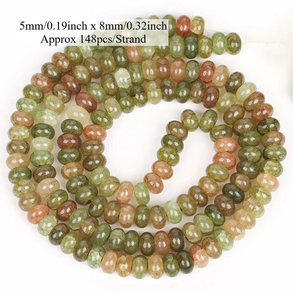 TEMU 154 Piezas de Cuentas de Piedra Natural Multicolor Rondelle de 5x8mm para Hacer Joyería DIY, Collares, Pulseras, Aretes, Accesorios y Regalos