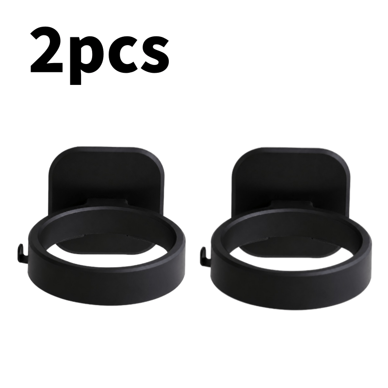 TEMU 2pcs No-drill Wall-mounted Hair Dryer Stand—metal Storage Rack For Large Hair Dryers And Styling Tools, Featuring Multiple Hooks, Minimalist ,