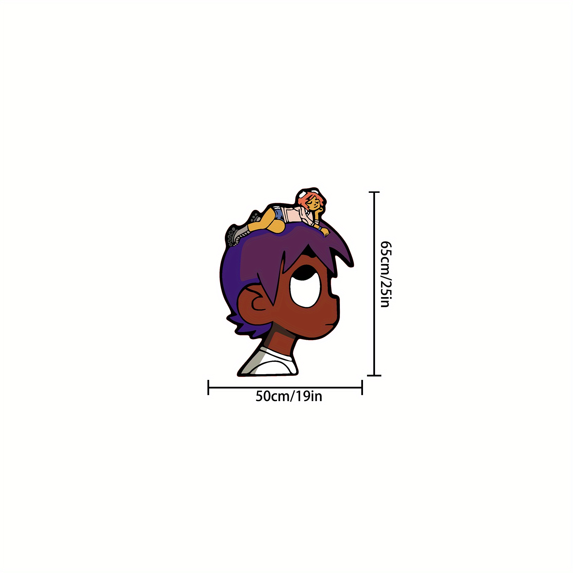 E-shop Plastikrückseitiger Kunstkaschmir-Teppich mit einem Gewicht von einer Dicke von 12,1mm. Mit einem einzigartigen Cartoon-Porträt-Design, der ein