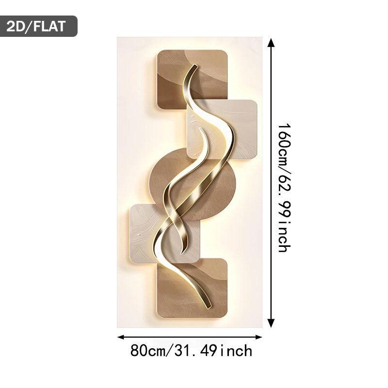 TEMU 2d Flat, Modern Abstract Frameless Canvas Wall Art - Neutral Golden Horizontal Oil Painting Panel Suitable For Living Room & Bedroom Decor,