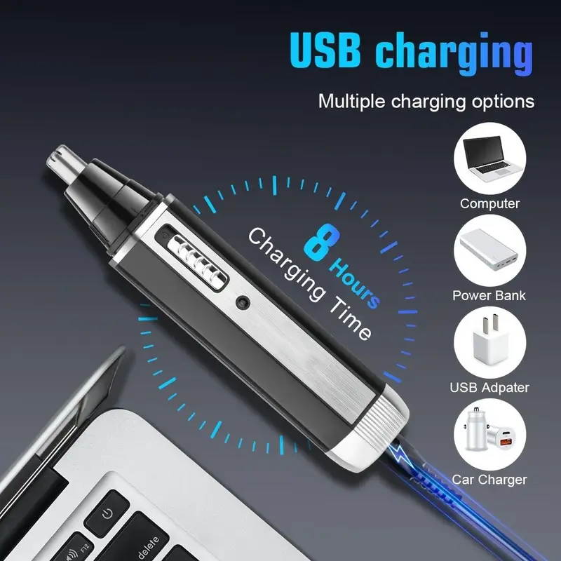 4 in 1 mens grooming kit usb rechargeable electric shaver nose ear hair trimmer beard and eyebrow portable body hair trimmer mens personal care tools set the best easter fathers day gif Product details 3
