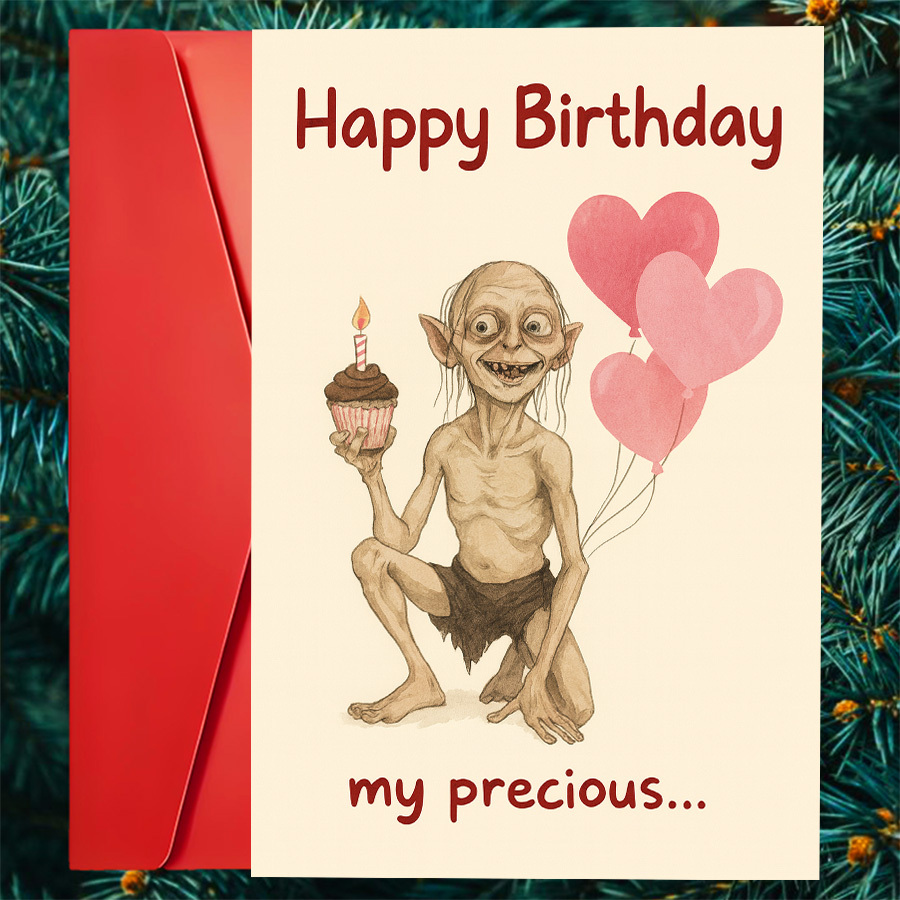 1pc Fun Birthday Celebration Greeting Card, Featuring Cupcake And Heart-shaped - Whimsical Character Illustration, Humorous And , Ideal For , Family, Parties