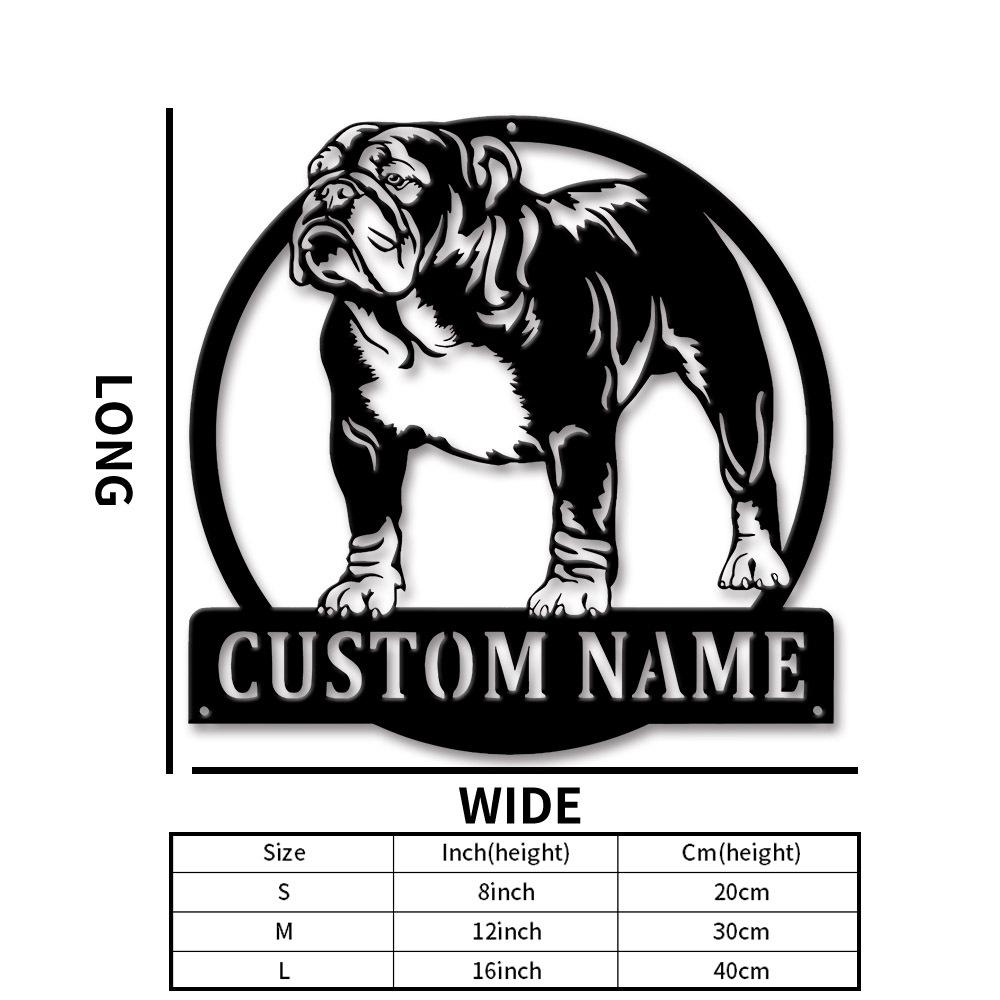 TEMU 1 Custom Metal Sign Featuring A Bulldog, Dog Enthusiasts. A Unique Piece Of Wall Art For Home Decoration, Ideal As A Gift For Dog Parents,