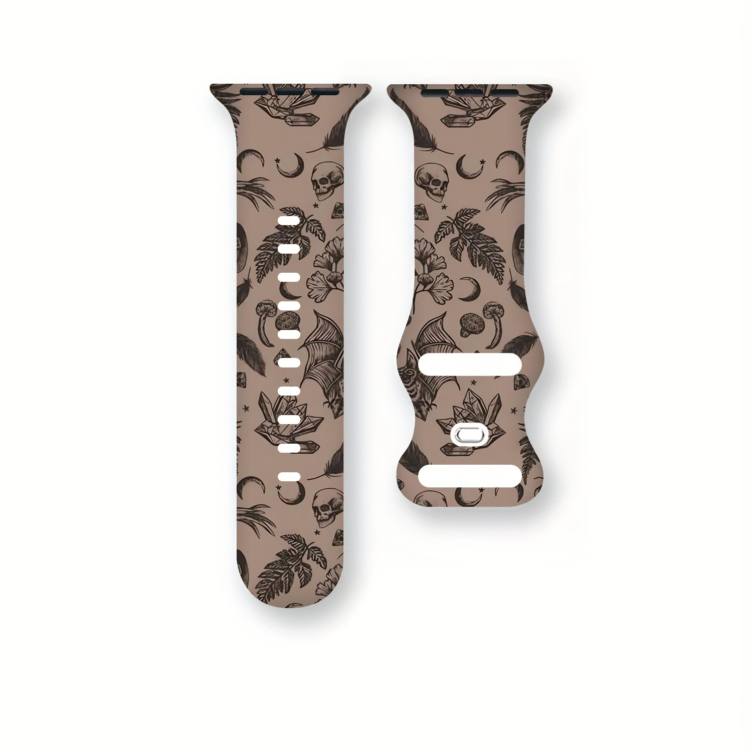 TEMU For Smartwatch Strap | Designed For For Iwatch | Fits /2/3/4/5/6/7/8/9/10/11/ultra/se And Sizes 38/40/41/42/44/45/49mm | Gray Brown Vine Pattern