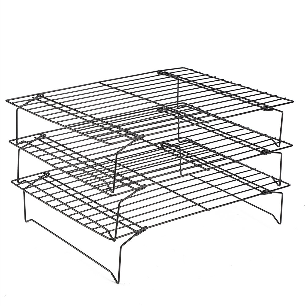 TEMU 3- Tier Stainless Steel Baking Cooling Rack, Foldable Large Size, Fits Ovens, Ideal For And Cakes.