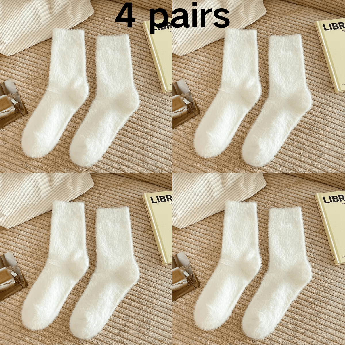 TEMU 4/5 Pairs Of Super Soft Socks For Teenagers, Warm Slipper Socks, Cozy Floor Socks For Winter, Ideal Gifts For Teens, For Teenager, Fluffy Socks,
