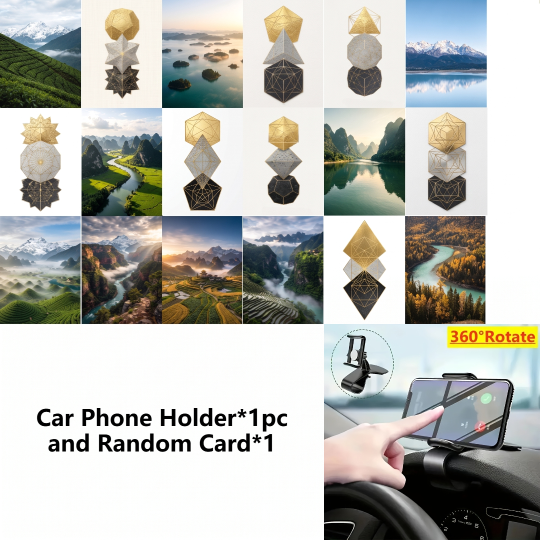 TEMU Car Phone Holder, Mobile Phone Holder, Rotatable Fixture, Suitable For Gps Navigation, Car Dashboard Holder, Abs Material, Gift A Random Card