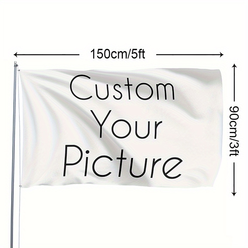 

1pc Customizable Polyester Flag, 3x5ft, Double , Machine Washable, Fade Resistant, With 2 Grommets, For Party & Outdoor Decor, Personalized Image